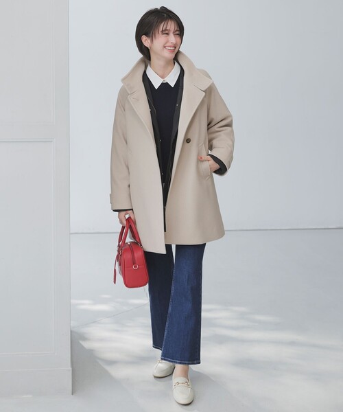 ウールライクスタンドカラー ミドルコート（その他アウター）｜ANY SIS