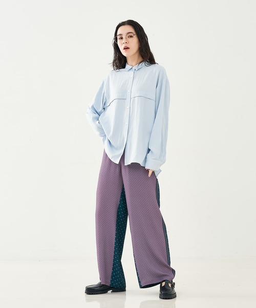 collex（コレックス）の「小紋ミックス柄サテンパンツ（その他パンツ・レディース・ベージュ/グレー・フリー）」の10枚目の写真