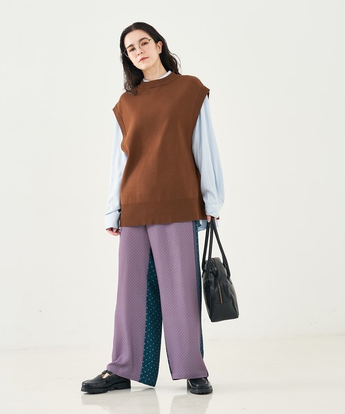 collex（コレックス）の「小紋ミックス柄サテンパンツ（その他パンツ・レディース・ベージュ/グレー・フリー）」の9枚目の写真