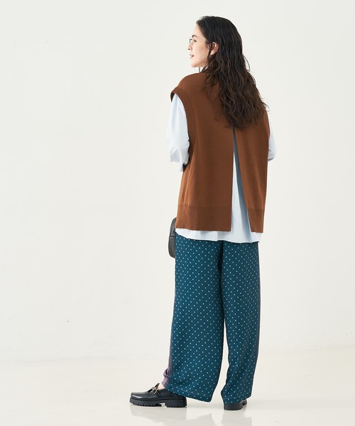 collex（コレックス）の「小紋ミックス柄サテンパンツ（その他パンツ・レディース・ベージュ/グレー・フリー）」の7枚目の写真