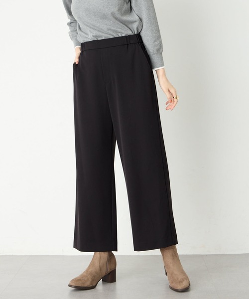 Petit Honfleur（プチオンフルール）の「【すご楽】ストレッチワイドパンツ【定番カラー・ウエストゴム・通年素材】【追加生産】（その他パンツ・レディース・グレー/ブラック・M/L）」の18枚目の写真