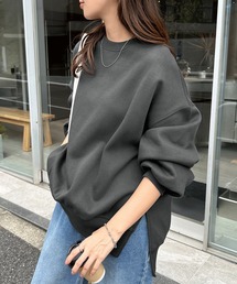 裏起毛オーバーサイズ長袖スウェットトップス