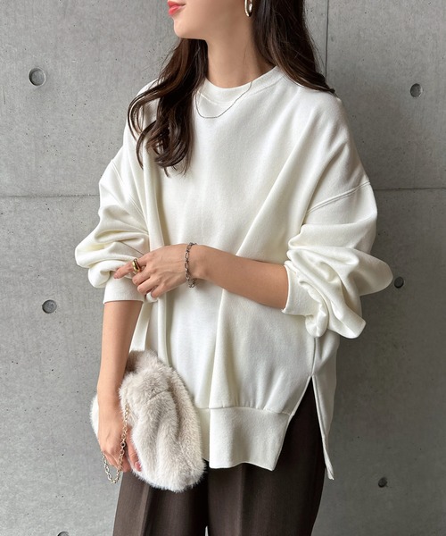 セール】裏起毛オーバーサイズ長袖スウェットトップス（スウェット