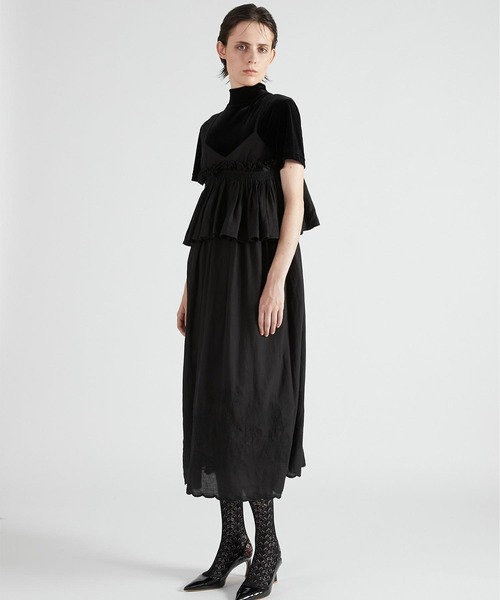 crinkle crinkle crinkle】embroidery scallop cami dress/刺繍