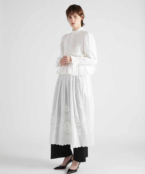 crinkle crinkle crinkle(クリンクルクリンクルクリンクル)の「【crinkle crinkle crinkle】embroidery scallop cami dress/刺繍スカラップキャミドレス(ドレス・レディース・ホワイト/ブラック・FREE)」の8枚目の写真