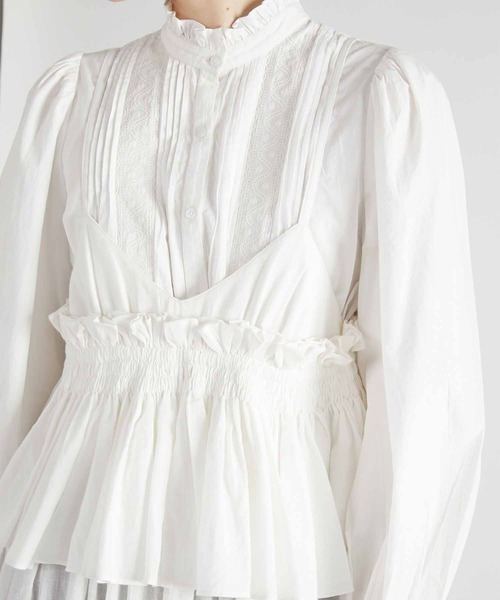 crinkle crinkle crinkle(クリンクルクリンクルクリンクル)の「【crinkle crinkle crinkle】embroidery scallop cami dress/刺繍スカラップキャミドレス(ドレス・レディース・ホワイト/ブラック・FREE)」の9枚目の写真