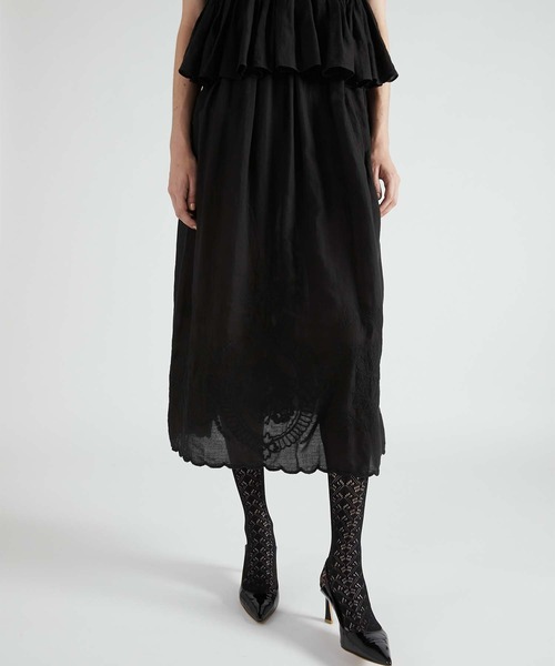 crinkle crinkle crinkle】embroidery scallop cami dress/刺繍