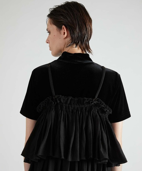 crinkle crinkle crinkle 黒 キャミソールドレス ギャザー crinkle crinkle crinkle】embroidery scallop cami dress/刺繍