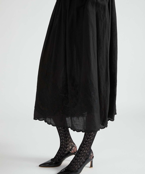 crinkle crinkle crinkle】embroidery scallop cami dress/刺繍