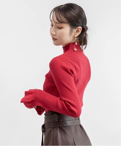 RANDA（ランダ）の「フリルリブニットプルオーバー（ニット/セーター・レディース・グレー/アイボリー/レッド/ブラック・FREE）」の19枚目の写真