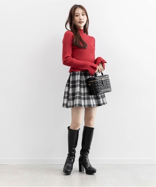 RANDA（ランダ）の「フリルリブニットプルオーバー（ニット/セーター・レディース・グレー/アイボリー/レッド/ブラック・FREE）」の21枚目の写真