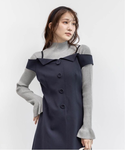 RANDA（ランダ）の「フリルリブニットプルオーバー（ニット/セーター・レディース・グレー/アイボリー/レッド/ブラック・FREE）」の22枚目の写真