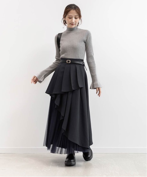 RANDA（ランダ）の「フリルリブニットプルオーバー（ニット/セーター・レディース・グレー/アイボリー/レッド/ブラック・FREE）」の13枚目の写真