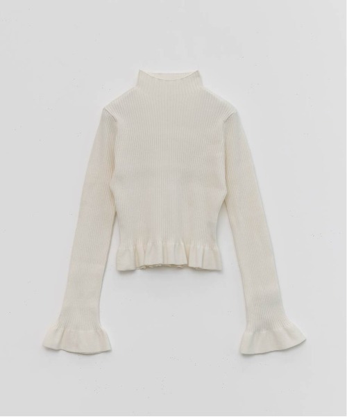 RANDA（ランダ）の「フリルリブニットプルオーバー（ニット/セーター・レディース・グレー/アイボリー/レッド/ブラック・FREE）」の15枚目の写真