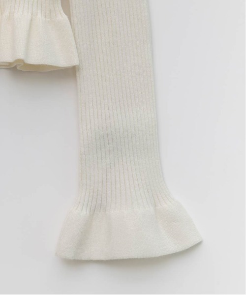 RANDA（ランダ）の「フリルリブニットプルオーバー（ニット/セーター・レディース・グレー/アイボリー/レッド/ブラック・FREE）」の6枚目の写真