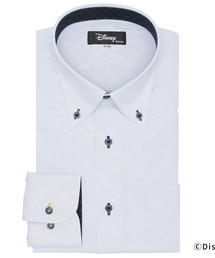 【Disney ディズニー】 形態安定ノンアイロン ボタンダウン 長袖ストレッチビジネスワイシャツ