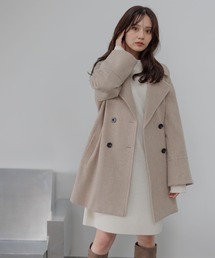 Andemiu(アンデミュウ)のビーバーウールハーフコート493955(ピーコート)