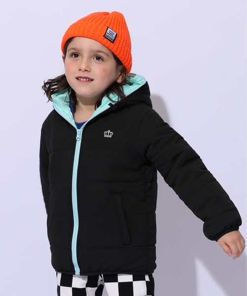 BABYDOLL(ベビードール)の「通販限定 フェイクダウンアウター 1112K(ダウンジャケット/コート・キッズ・ブラック/ライトブルー/イエロー×グリーン/パープル系9・90cm/100cm/110cm/120cm/130cm/140cm/150cm)」の1枚目の写真