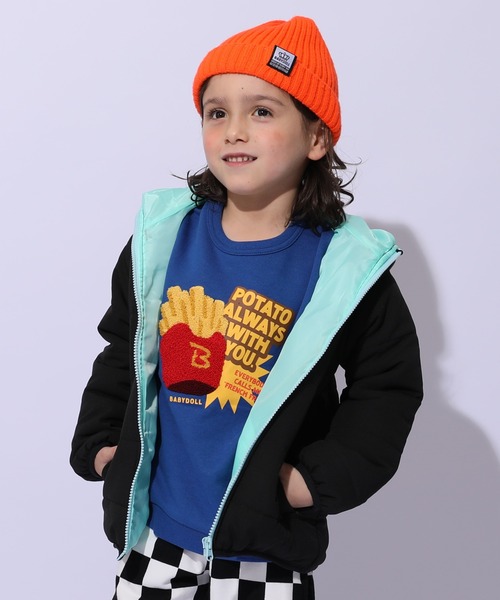 BABYDOLL(ベビードール)の「通販限定 フェイクダウンアウター 1112K(ダウンジャケット/コート・キッズ・ブラック/ライトブルー/イエロー×グリーン/パープル系9・90cm/100cm/110cm/120cm/130cm/140cm/150cm)」の15枚目の写真