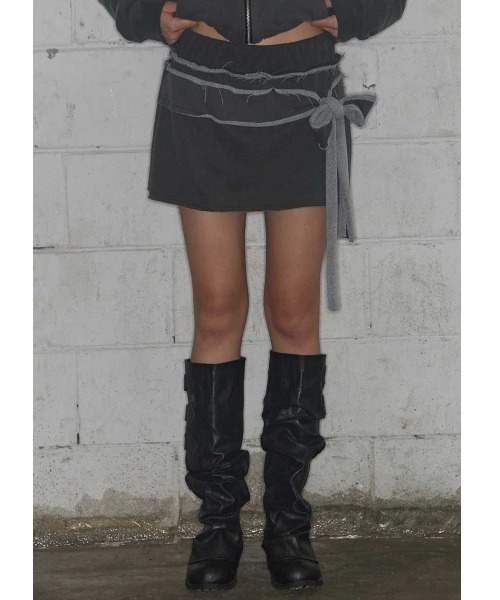 FANCY CLUB(ファンシークラブ)の「A'GEM/9 × .kom 『FANCY CLUB/ファンシークラブ』 DYE-WASH TIE SKIRT/ウォッシュ タイスカート(スカート・レディース・ブラウン/グレー・FREE)」の11枚目の写真
