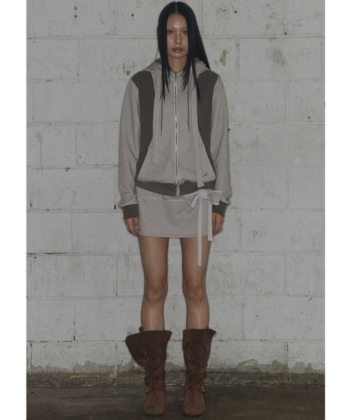 FANCY CLUB(ファンシークラブ)の「A'GEM/9 × .kom 『FANCY CLUB/ファンシークラブ』 DYE-WASH TIE SKIRT/ウォッシュ タイスカート(スカート・レディース・ブラウン/グレー・FREE)」の8枚目の写真