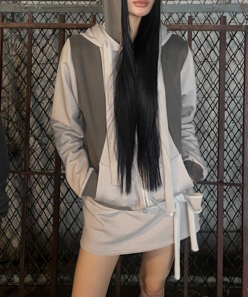 FANCY CLUB(ファンシークラブ)の「A'GEM/9 × .kom 『FANCY CLUB/ファンシークラブ』 DYE-WASH TIE SKIRT/ウォッシュ タイスカート(スカート・レディース・ブラウン/グレー・FREE)」の5枚目の写真