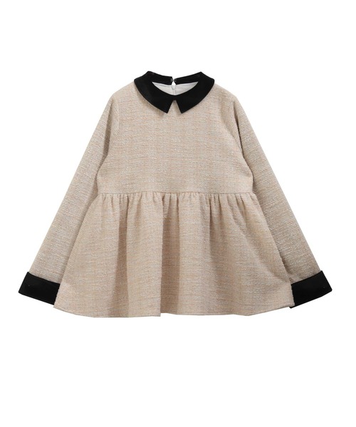 ツイードベロアカラーペプラムトップス（その他トップス）｜Fit more