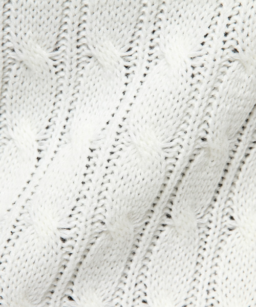 MOUSSY（マウジー）の「Cable sweater（ニット/セーター・レディース・キャメル/ボルドー/カーキ/オフホワイト・FREE）」の6枚目の写真