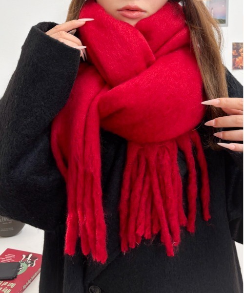 WEGO（ウィゴー）の「WEGO/ワイドフリンジストール（マフラー・レディース・ブラック/ブルー/ダークグレー/ライトピンク/グレー/その他13/ライム/その他10/ピンク/レッド/ブラウン/その他8/グリーン/ライトイエロー/その他7/ライトブラウン/オフホワイト/その他4/その他12/その他9/オレンジ/その他1/その他3/ライトパープル/その他5/その他2/その他11/その他6/その他17/その他15/ライトベージュ/ワイン/その他16/その他14/サックスブルー・FREE）」の16枚目の写真