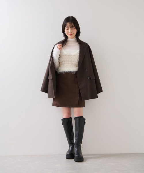 VIS（ビス）の「フェザーツイードニットビスチェ/2WAY（ベスト・レディース・グレー/キナリ・FREE）」の5枚目の写真