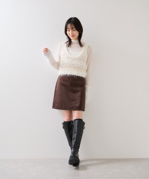 VIS（ビス）の「フェザーツイードニットビスチェ/2WAY（ベスト・レディース・グレー/キナリ・FREE）」の21枚目の写真