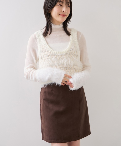 VIS（ビス）の「フェザーツイードニットビスチェ/2WAY（ベスト・レディース・グレー/キナリ・FREE）」の11枚目の写真