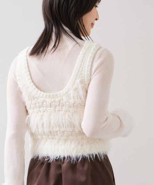 VIS（ビス）の「フェザーツイードニットビスチェ/2WAY（ベスト・レディース・グレー/キナリ・FREE）」の22枚目の写真