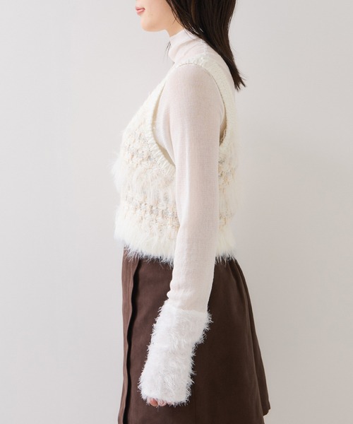 VIS（ビス）の「フェザーツイードニットビスチェ/2WAY（ベスト・レディース・グレー/キナリ・FREE）」の13枚目の写真