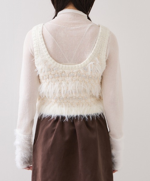 VIS（ビス）の「フェザーツイードニットビスチェ/2WAY（ベスト・レディース・グレー/キナリ・FREE）」の9枚目の写真