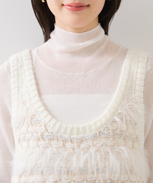 VIS（ビス）の「フェザーツイードニットビスチェ/2WAY（ベスト・レディース・グレー/キナリ・FREE）」の3枚目の写真