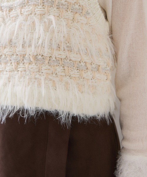 VIS（ビス）の「フェザーツイードニットビスチェ/2WAY（ベスト・レディース・グレー/キナリ・FREE）」の17枚目の写真