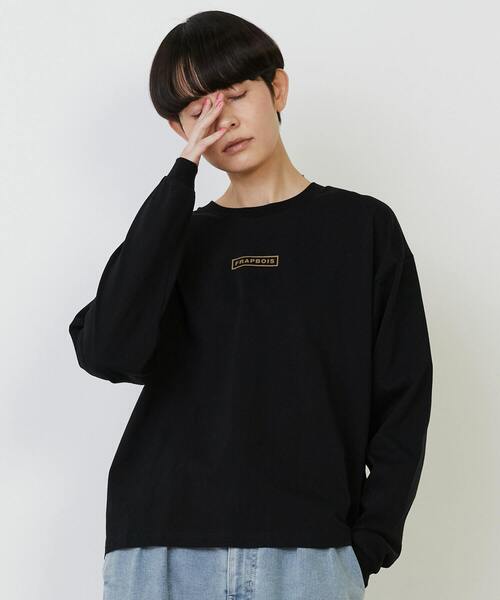 FRAPBOIS（フラボア）の「エトリーL.S.T（Tシャツ/カットソー・レディース・ホワイト/ブラック/カーキ/ブルー/イエロー・1/2）」の2枚目の写真