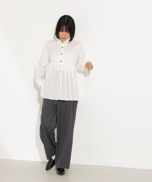 N.（N. Natural Beauty Basic）（エヌエヌナチュラルビューティーベーシック）の「プリーツペプラムブラウス（シャツ/ブラウス・レディース・ブラウン/ブルー/オフホワイト・MEDIUM）」の17枚目の写真