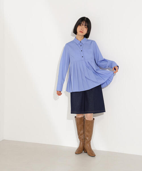 セール】プリーツペプラムブラウス（シャツ/ブラウス）｜N.（N