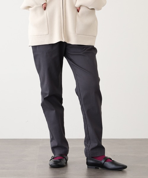 OMNES（オムネス）の「OMNES Another Edition スーパーストレッチツイル裏起毛タックパンツ（スラックス・レディース・ネイビー/チャコール/ブラウン/ライトグレー/カーキ/アイボリー・M/L）」の17枚目の写真