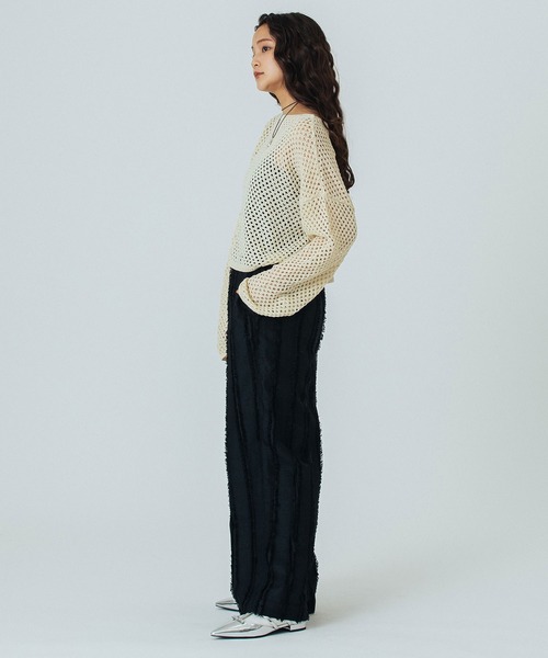 ROSE BUD(ローズバッド)の「MESH KNIT P/O(ニット/セーター・レディース・ブラック/オフホワイト/ブルー・ONE SIZE)」の11枚目の写真