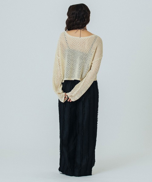 ROSE BUD(ローズバッド)の「MESH KNIT P/O(ニット/セーター・レディース・ブラック/オフホワイト/ブルー・ONE SIZE)」の14枚目の写真