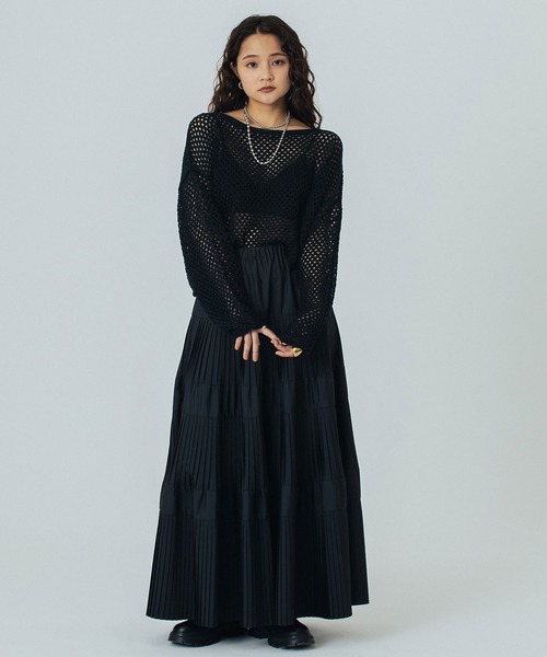 ROSE BUD(ローズバッド)の「MESH KNIT P/O(ニット/セーター・レディース・ブラック/オフホワイト/ブルー・ONE SIZE)」の16枚目の写真