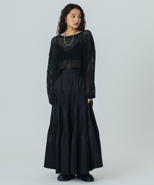 ROSE BUD(ローズバッド)の「MESH KNIT P/O(ニット/セーター・レディース・ブラック/オフホワイト/ブルー・ONE SIZE)」の15枚目の写真