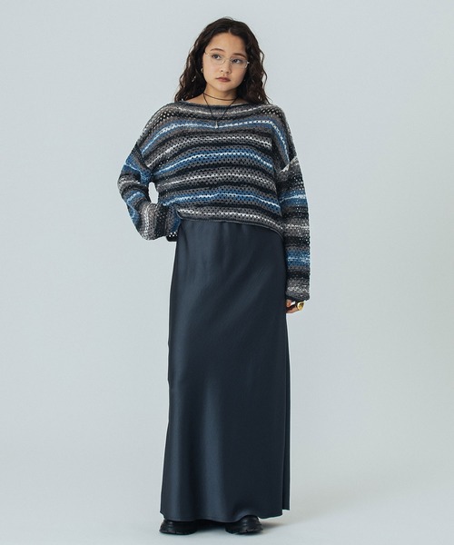 ROSE BUD(ローズバッド)の「MESH KNIT P/O(ニット/セーター・レディース・ブラック/オフホワイト/ブルー・ONE SIZE)」の21枚目の写真