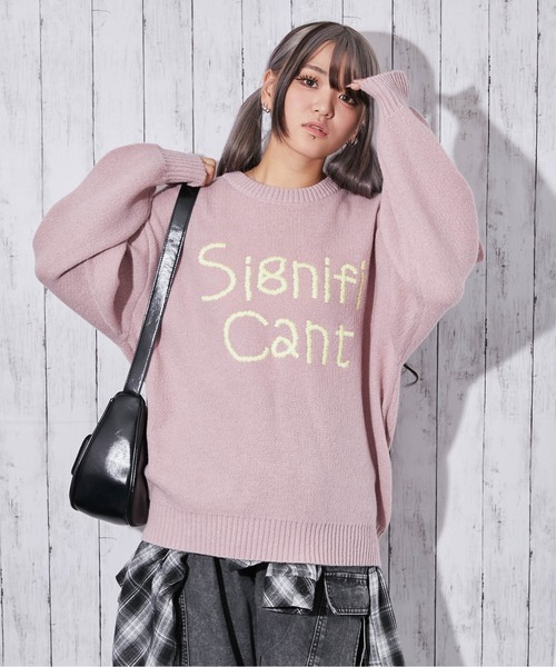 GORGE(ゴージ)の「《ふんわり映え》レディース 起毛 ロゴ刺繍 ニット プルオーバー 秋冬(ニット/セーター・レディース・ライトグレー/ボルドー/チャコール/ブルー/ピンク・F)」の4枚目の写真