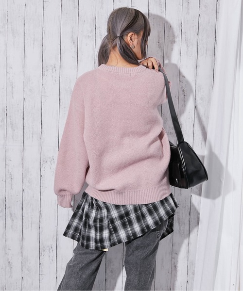 GORGE(ゴージ)の「《ふんわり映え》レディース 起毛 ロゴ刺繍 ニット プルオーバー 秋冬(ニット/セーター・レディース・ライトグレー/ボルドー/チャコール/ブルー/ピンク・F)」の10枚目の写真