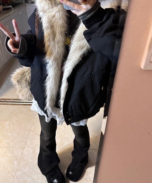 UP START(アップスタート)の「【LAMPOON】フェイクファーフードブルゾン(ブルゾン・レディース・ブラック/グレー・X-LARGE/LARGE/MEDIUM/SMALL)」の20枚目の写真