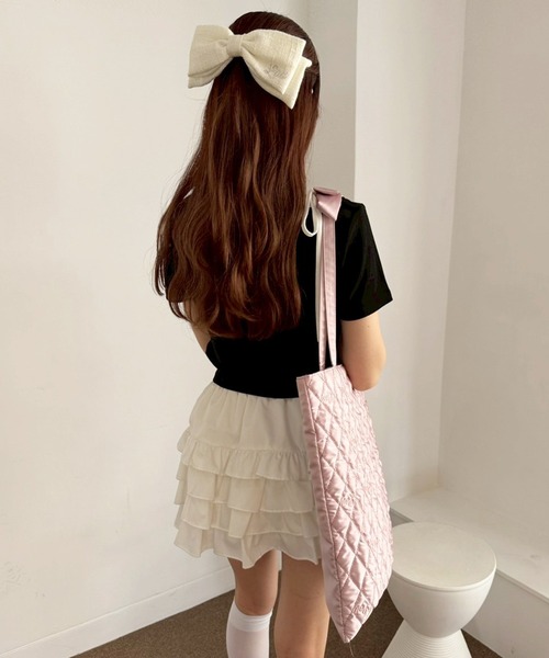 one after another NICE CLAUP（ワンアフターアナザーナイスクラップ）の「新色追加【LouLoumei】ビックリボンバレッタ（バレッタ/ヘアクリップ・レディース・アイボリー/ブラック/ベージュ/ブラック系その他/スミクロ・FREE）」の14枚目の写真